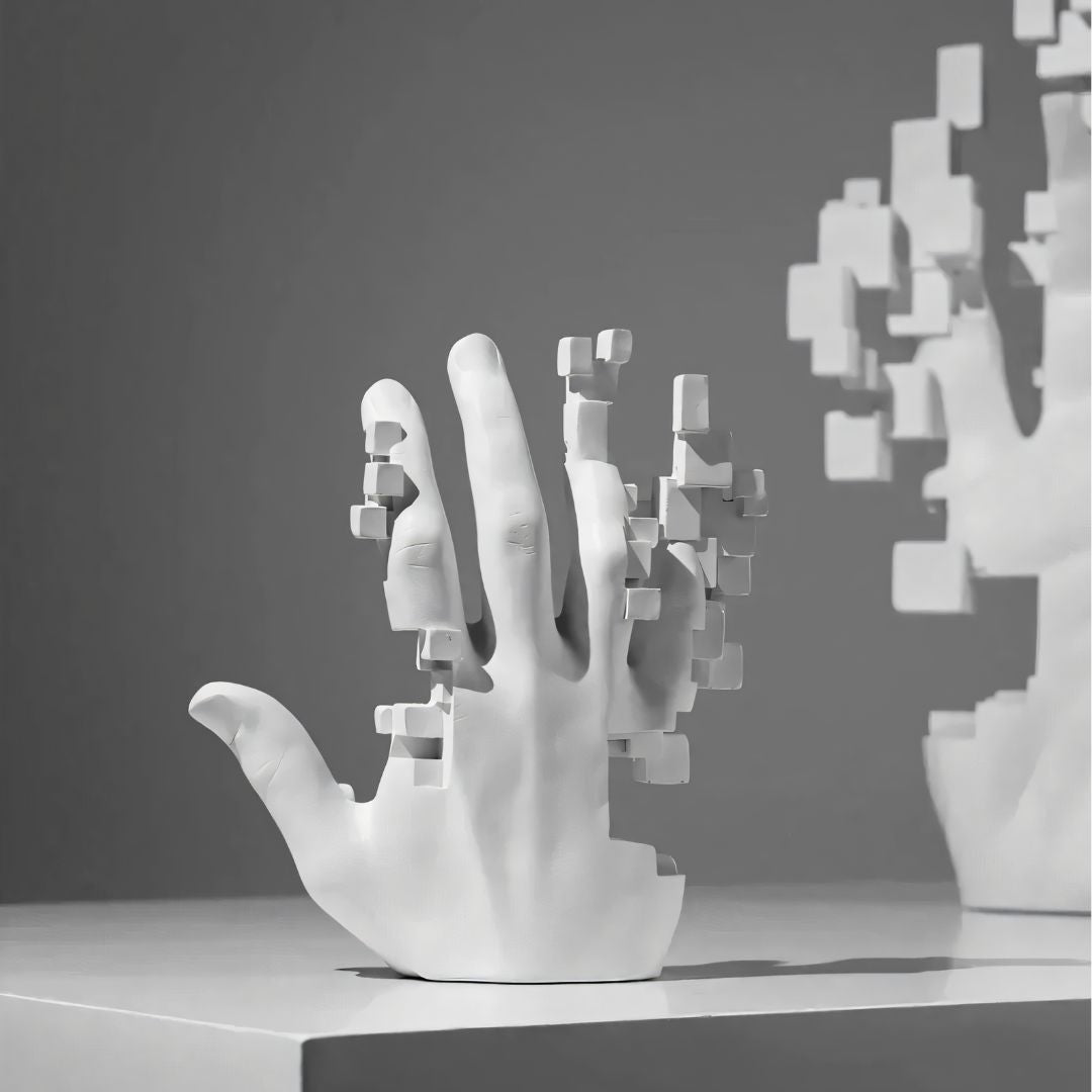 GLITCHED REALITY HAND SCULPTURE