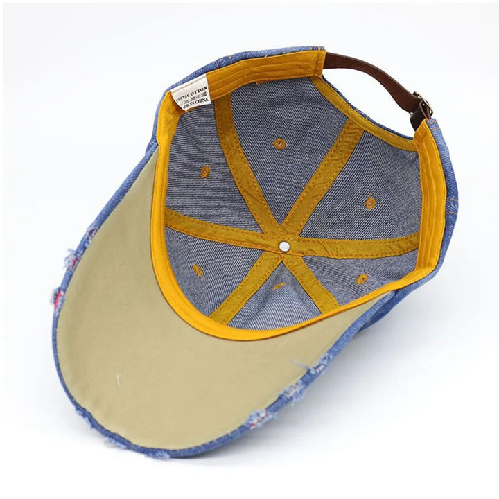 Diamond Blossom Denim Cap