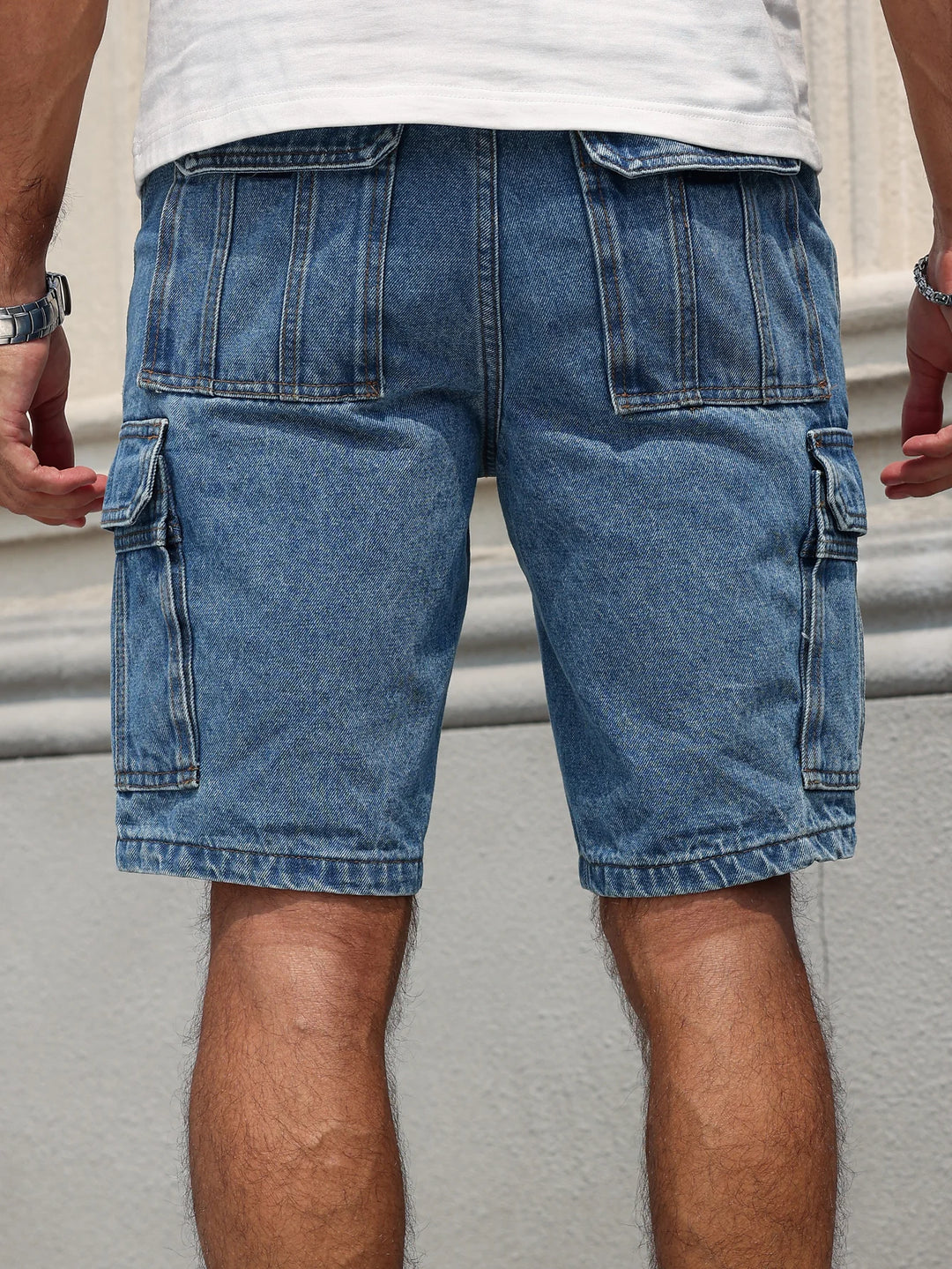 Classic Denim Cargo Shorts