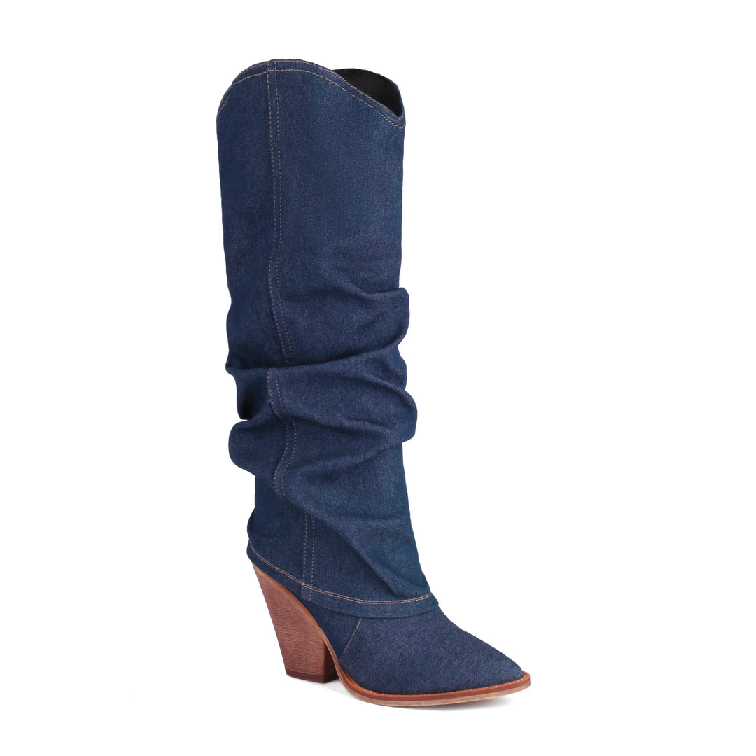 Indigo Rise Denim Boots