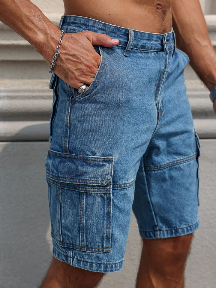 Classic Denim Cargo Shorts