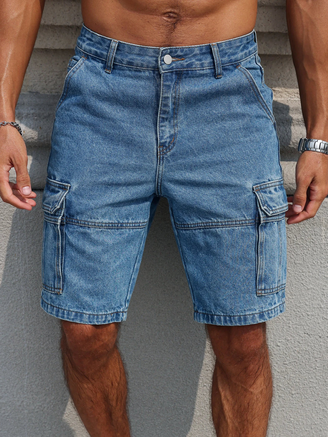 Classic Denim Cargo Shorts