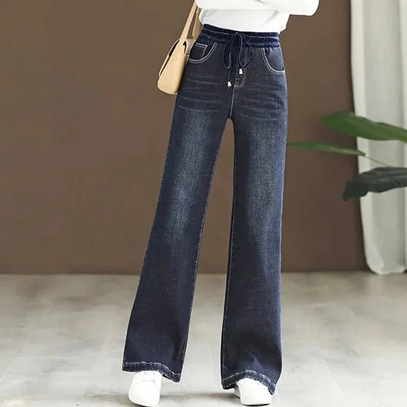 HIGH RISE LACE-UP JEANS