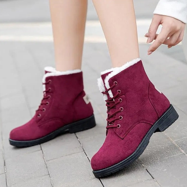 WHISPER FUR-LINED SUEDE BOOTS